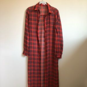 Gypsy Warrior Floor Length Plaid Duster